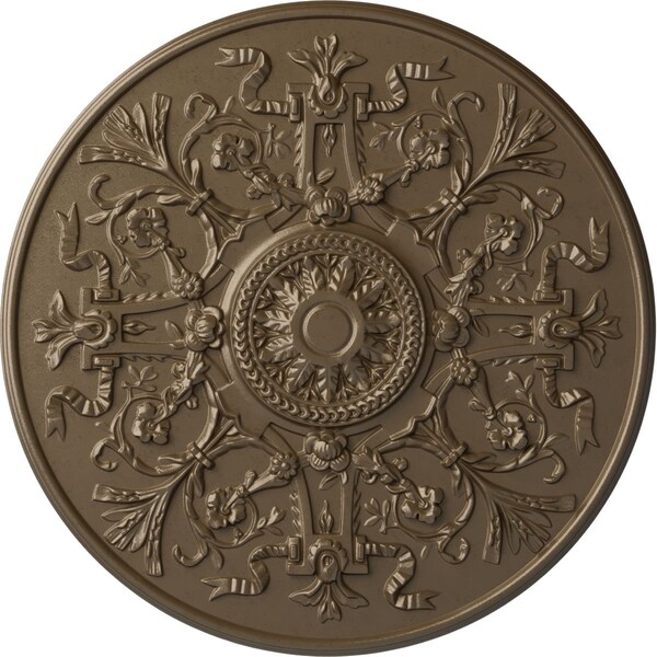 Ekena Millwork Versailles Ceiling Medallion (Fits Canopies up to 3 1/4"), Hand-Painted Warm Silver, 33"OD x 1 3/4"P CM33VEWSS - main